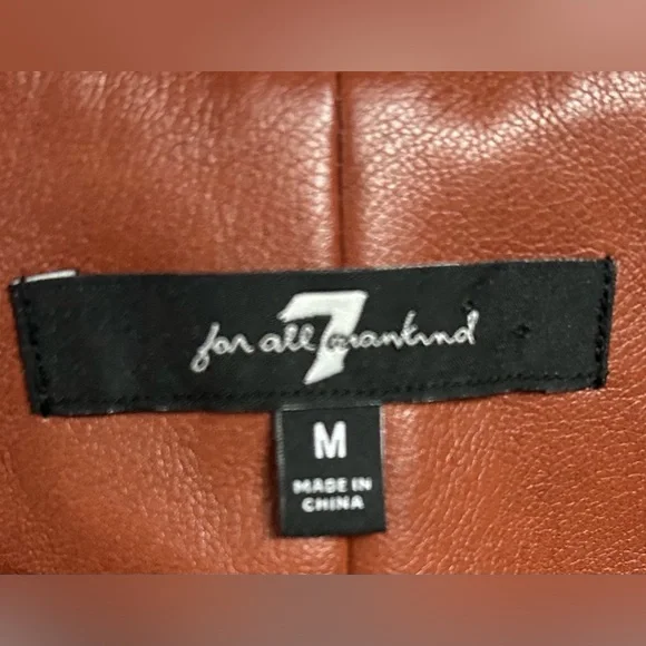 7 For All Mankind Medium Faux Leather Vest - Picture 6 of 7